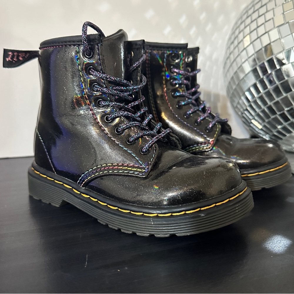 Dr. Martens Black and Iridescent Boots